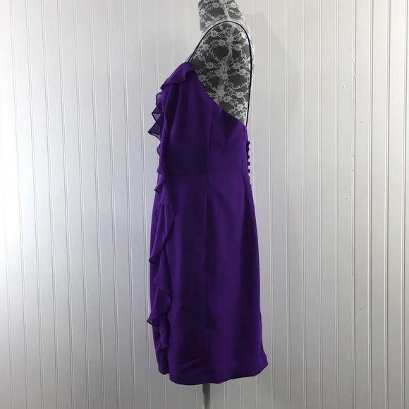 Alfredo Angelo Bridesmaid Purple Ruffle Dress Womens 12 Spaghetti Straps Prom - Picture 4 of 9